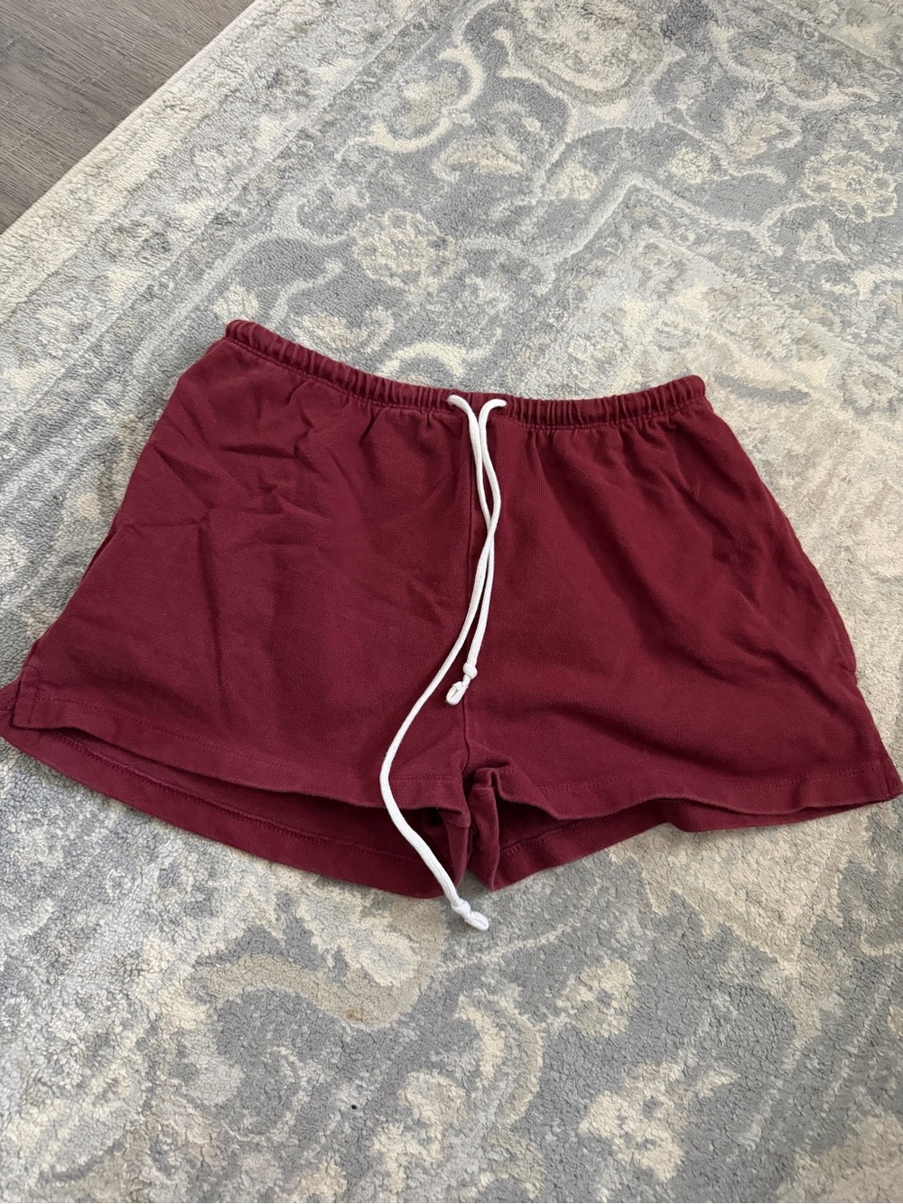 Brandy Melville Women's Maroon Drawstring Lounge Shorts